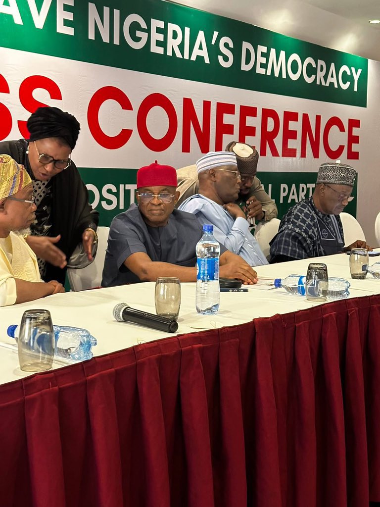 BREAKING: HE Peter Obi is currently participating in the ongoing Save Nigeria Democracy World Press Conference in Abuja over political intimidation in Nigeria.