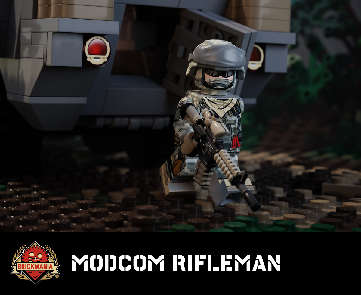 brickmaniatoys's tweet photo. ModCom Rifleman
The ultimate infantry soldier wrapped in UCP camouflage, custom 3D / UV printed US MCH helmet with googles cover, and carries a Perfect Caliber™ BrickArms® M4 Phoenix carbine
https://t.co/qkhr1amM0h
#brickmania #brickarms #modcom #modernwarfare #customminifig https://t.co/LqbwW04NCx