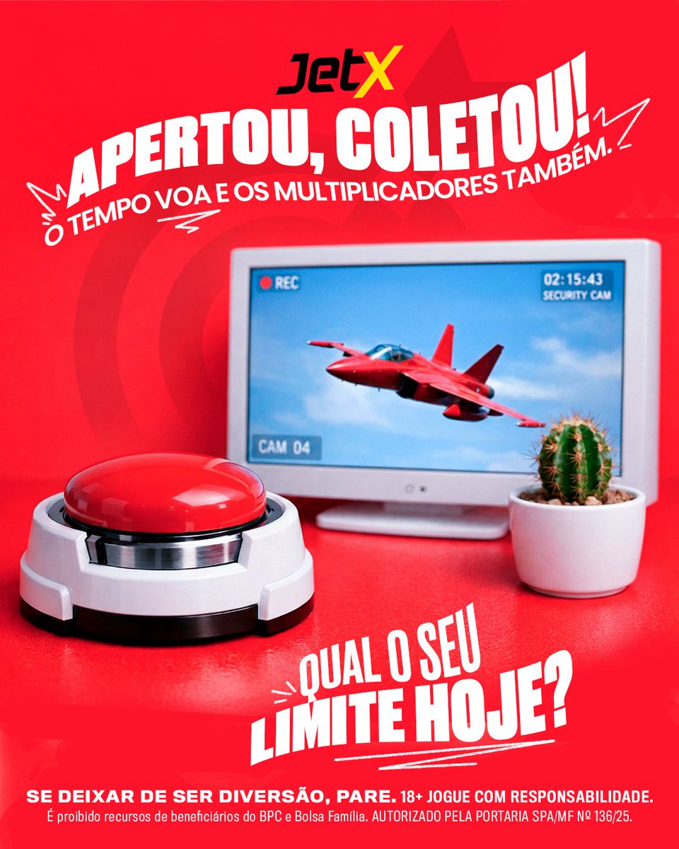 OLHA A EXPLOSÃO! 💥🚀

No JetX, o jato decola enquanto multiplicadores sobem e você pode sacar quando quiser! É você quem manda no botão e decide a hora certa de parar, antes que o jato exploda.

Clique e decole:

go.ona.bet.br/visit/?bta=121…! ✈️

#JogueComResponsabilidade 18+
#BBB26