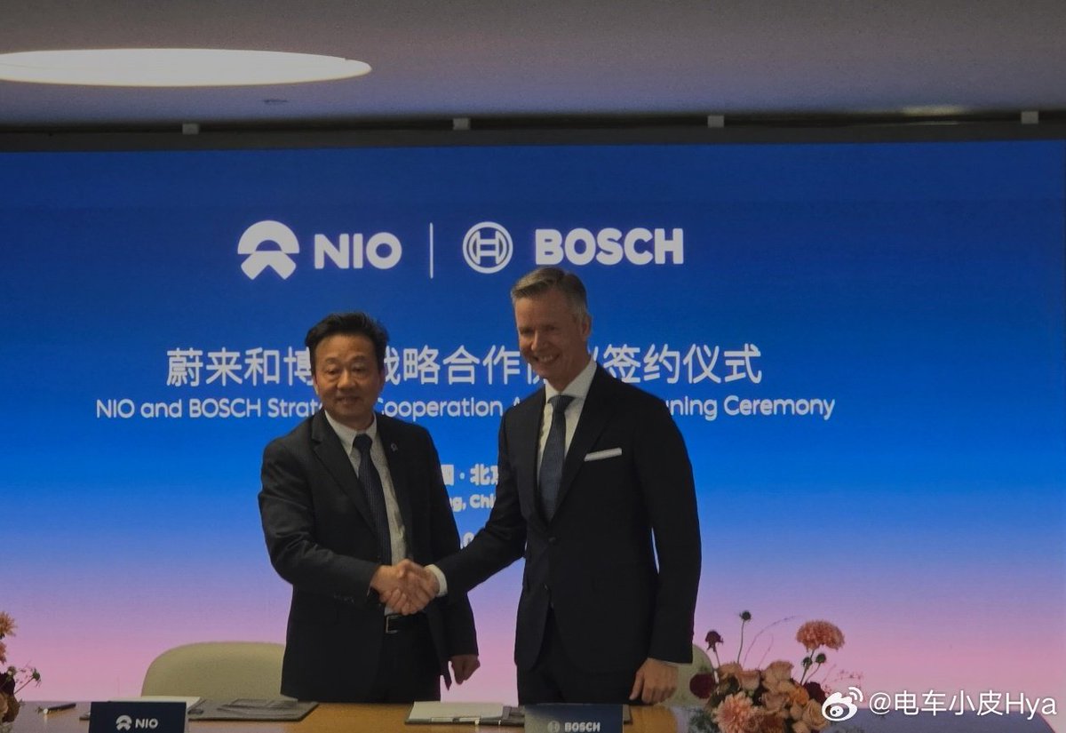 NIO and Bosch reached a strategic cooperation agreement on advanced intelligent electric vehicle technology.
$NIO
🇨🇳🇩🇪