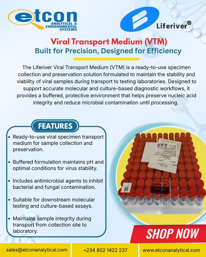 ✔️ Ready-to-use solution
✔️ Maintains optimal pH conditions
✔️ Reduces bacterial &amp; fungal contamination
✔️ Ideal for molecular and culture testing

Built for precision. Designed for efficiency.

📩 sales@etconanalytical.com
🌐 etconanalytical.com
📞 +234 802 1422 237