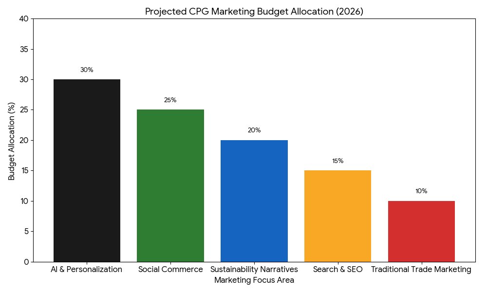 Zeeke2030's tweet photo. Stop guessing where the money is going in 2026. 📉

CPG marketing has shifted: AI & Social Commerce now dominate 55% of budgets.

Learn how to turn attention into measurable revenue with our complete guide.
#CPG #Marketing2026 #InkAndPixel