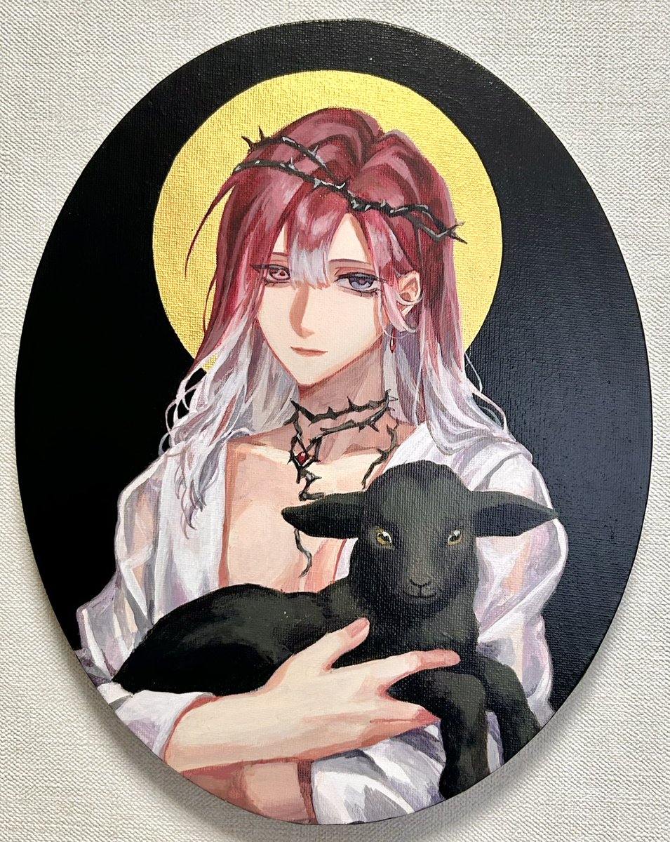 _isakuu's tweet photo. 『贖罪』
変形キャンバスにアクリル絵具
300×240mm
#無期迷途 #無期絵途 https://t.co/xBBM771edS