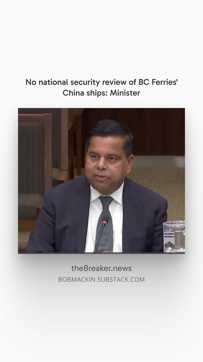 The Carney Liberals loaned a billion dollars to the Eby NDP to buy Chinese-built ferries without a national security review. #bcpoli #cdnpoli #ccp #cdnfoi 
open.substack.com/pub/bobmackin/…