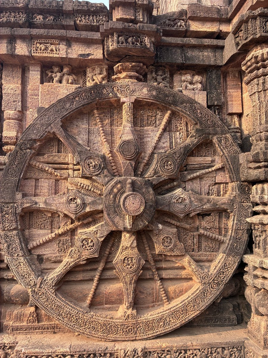 SwissAmbIND's tweet photo. During my visit, I marvelled at the Konark Sun Temple🌞🙏, where every carving showcased remarkable artistry. 
Here, #art, #science, and devotion come together, telling stories of mythology, music, astronomy, and human life. The sun-dial wheels especially stood out to me as they told time with incredible precision!⏱️ 
#Konark isn’t just a monument - it’s a masterpiece of a window into Odisha’s heritage. Grateful to have witnessed it.  
 #Odisha #temple #culture #history @SwissEmbassyIND @odisha_tourism @MinOfCultureGoI @ASIGoI