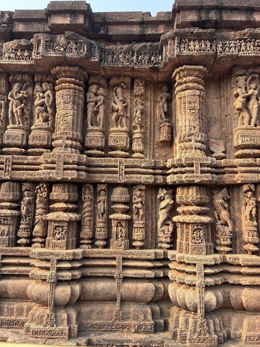SwissAmbIND's tweet photo. During my visit, I marvelled at the Konark Sun Temple🌞🙏, where every carving showcased remarkable artistry. 
Here, #art, #science, and devotion come together, telling stories of mythology, music, astronomy, and human life. The sun-dial wheels especially stood out to me as they told time with incredible precision!⏱️ 
#Konark isn’t just a monument - it’s a masterpiece of a window into Odisha’s heritage. Grateful to have witnessed it.  
 #Odisha #temple #culture #history @SwissEmbassyIND @odisha_tourism @MinOfCultureGoI @ASIGoI