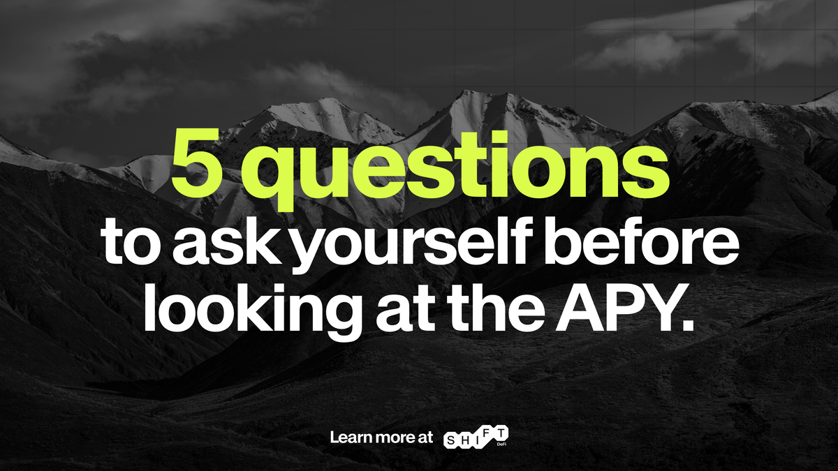 Ask yourself these 5 questions before looking at the APY.
(ps: by the 3rd one, you probably won't want to deploy anymore 😅)

After 20 years in TradFi, every investment committee I sat in started the same way:

"What are we exposing ourselves to?"

Looking at DeFi, most people