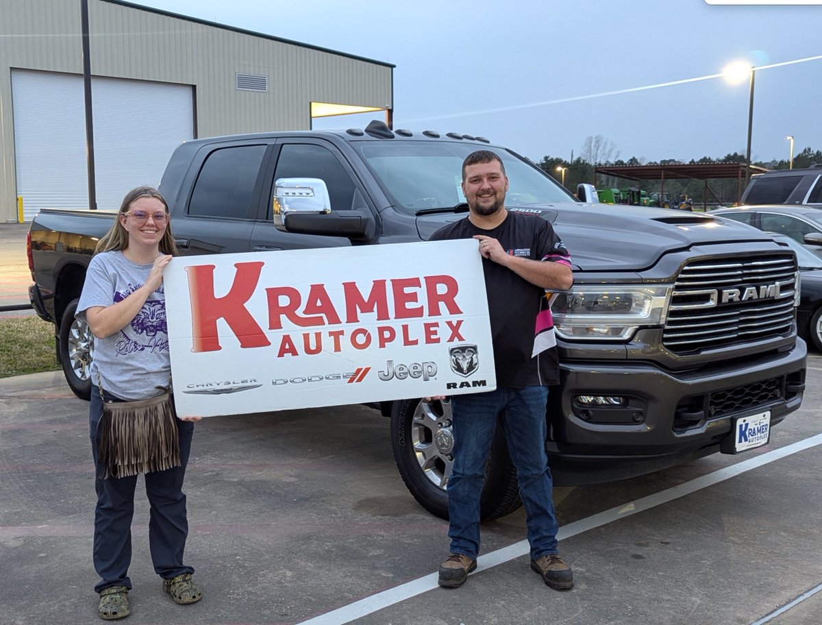 KramerAutoplex's tweet image. Big congratulations to Nick Funderburk on his new 2023 Ram 2500 Mega-Cab with a full lift kit, new wheels and tires, and a bunch of other awesome accessories, all installed by our expert technicians.  

🖥️ Website Link: bit.ly/3KTvcPz
#KramerCDJR #LivingstonTexas