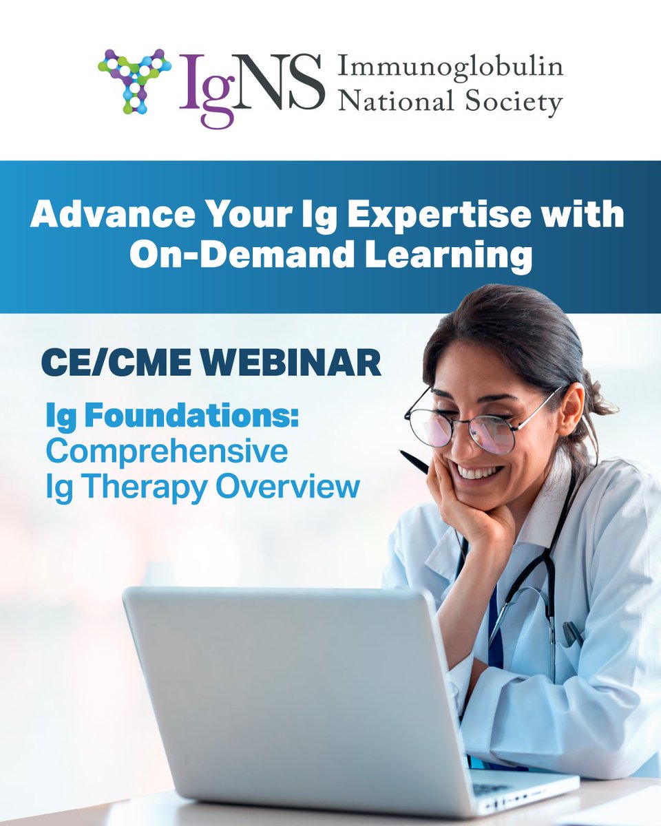 Earn 5.25 CE in Comprehensive Ig Therapy. This course provides nursing and pharmacy contact hours and IgCN® / IgCP® recertification units, covering IVIg and SCIG differentiation, administration standards, and safety monitoring. Access on demand: bit.ly/40rlNFs