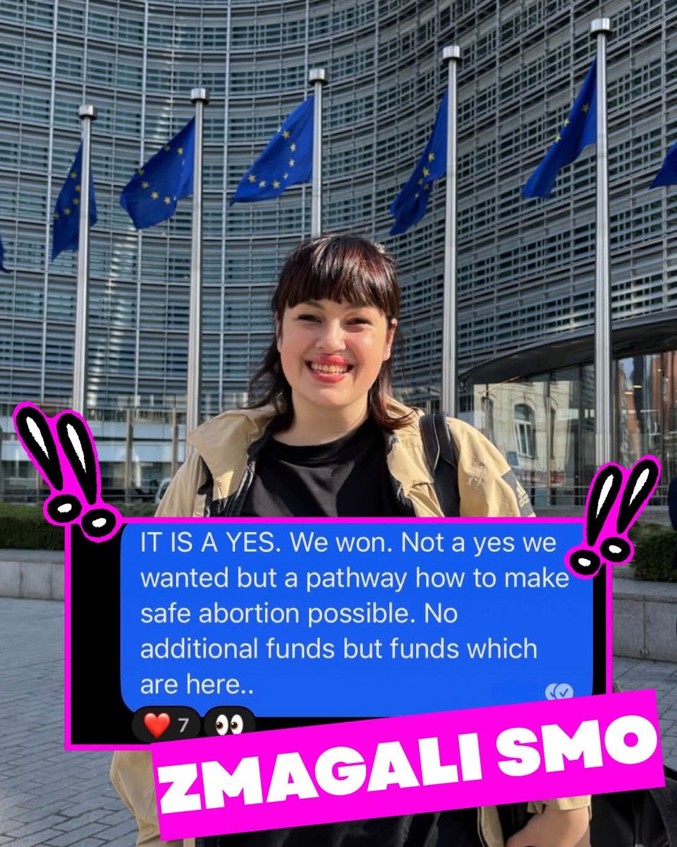 Naša Nika nam je pravkar poslala sporočilo: 

"ODGOVOR JE DA. Zmagali smo. Ne sicer takšen da, kot smo si ga želeli, vendar je pot, ki omogoča, da varen splav postane mogoč. Ne gre za dodatna sredstva, temveč za sredstva, ki že obstajajo.."