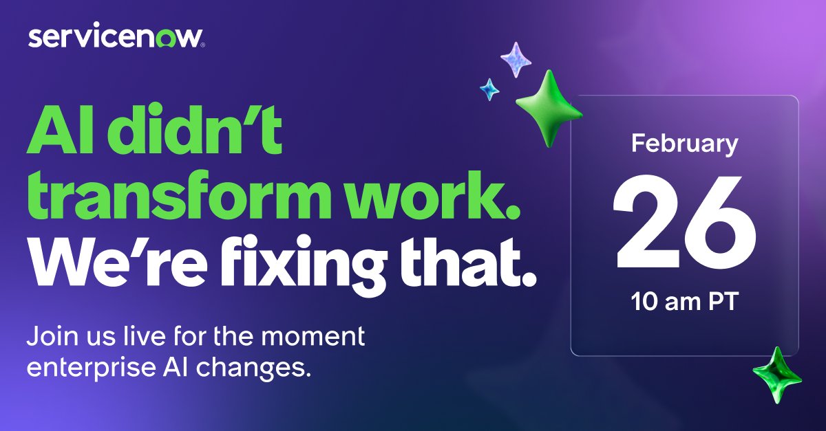 rayServiceNow's tweet photo. Join us TODAT at 1 pm EST to see how @ServiceNow provide an Autonomous Workforce! https://t.co/Kni1pyGCa4