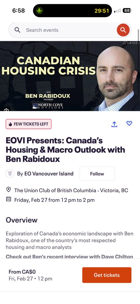 EO Vancouver Island is hosting <a href="/BenRabidoux/">Ben Rabidoux</a> tomorrow at noon in Victoria. 

There’s a few tickets left. 

🔥 

eventbrite.ca/e/eovi-present…