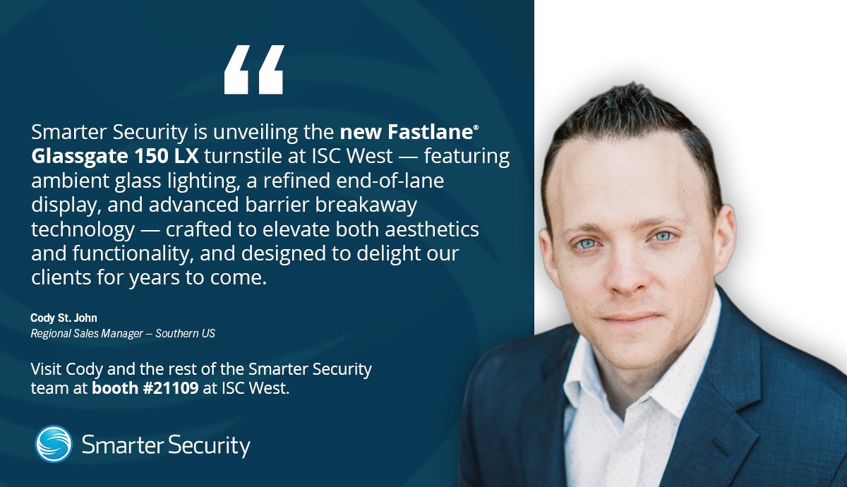 smartersecurity's tweet image. ✨ Already have a Fastlane® Glassgate 150? The new Glassgate 150 LX is a bolt-for-bolt upgrade — ambient lighting, refined design, advanced breakaway tech. No full replacement needed. See it live at Booth #21109 at ISC West! 🔒

#ISCWest2026 #SmarterSecurity #NewProduct
