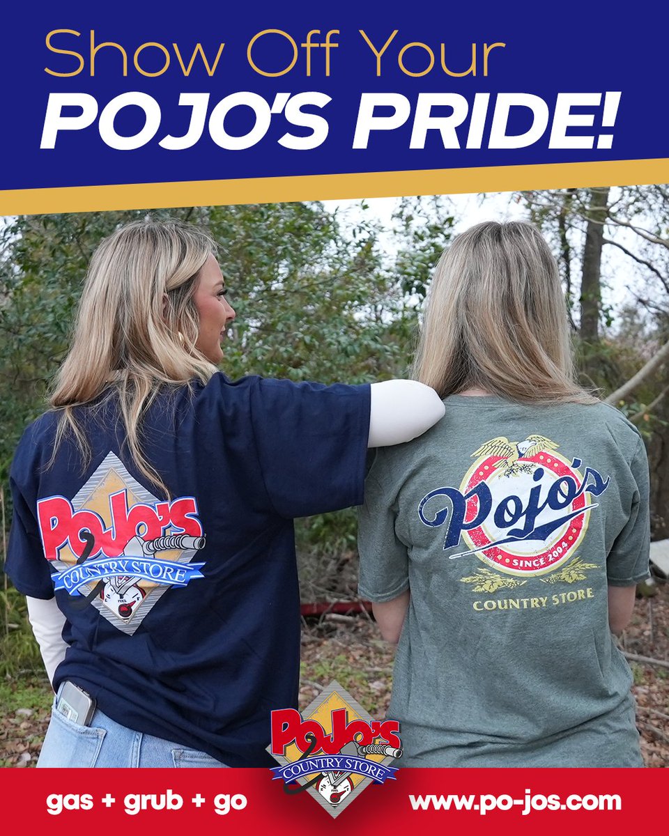 pojosstore's tweet photo. You can now rep your favorite gas station and one-stop shop with Pojo’s hats and tees!🧢 With a variety of colors and styles, you can show your pride your way!👕

#PoJosApp #PoJosCountryStore #PoJos #shoplocal https://t.co/UdWkSCFQp7