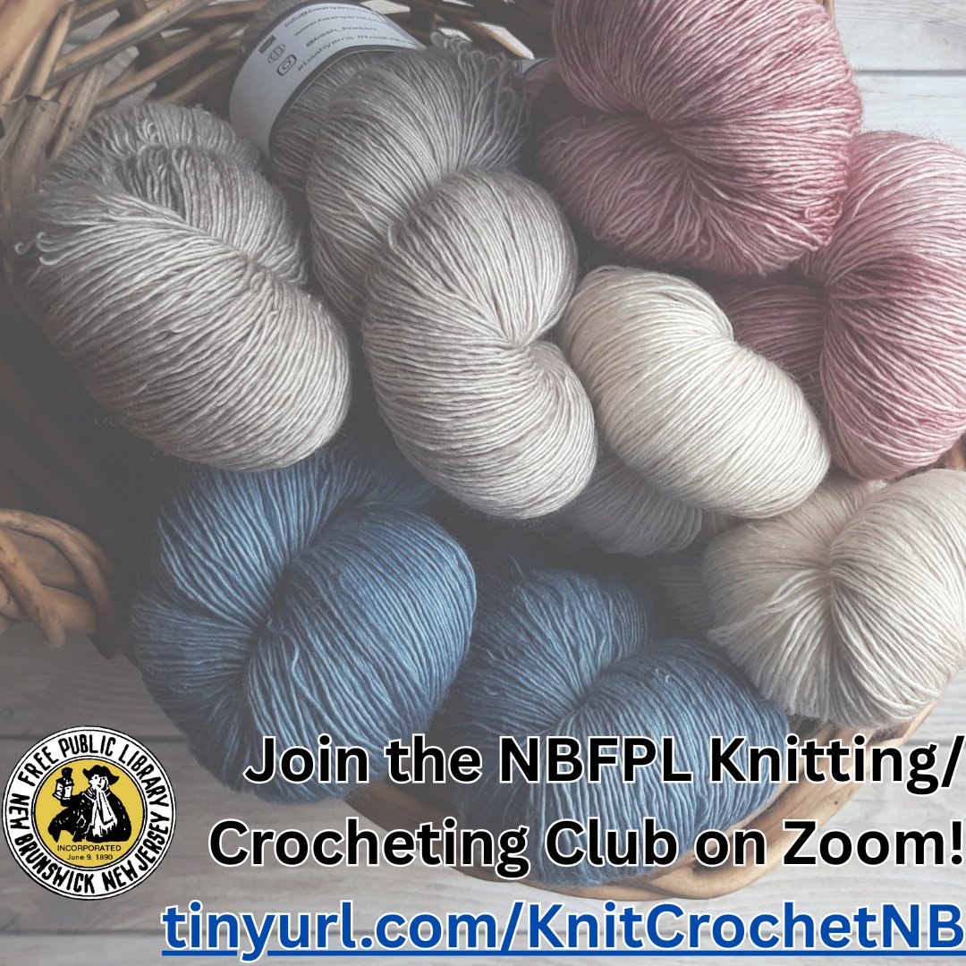 NBFPLNJ's tweet photo. The #NBFPL virtual Knitting/Crocheting Club meets TODAY at 6:00 p.m. New members are welcome! Register in advance at https://t.co/zrMIR9OD6C to get the Zoom link. More details at https://t.co/RA5HjdTReN.
#Knit #Knitting #Crochet #Crocheting #NJlibraries #LibraryProgram https://t.co/74r8j79JL5