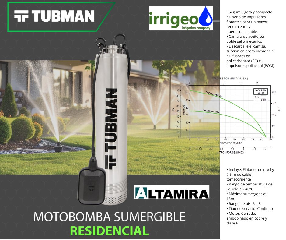 Irrigeo's tweet photo. MOTOBOMBA SUMERGIBLE RESIDENCIAL TUBMAN https://t.co/LcLa4cmNMl