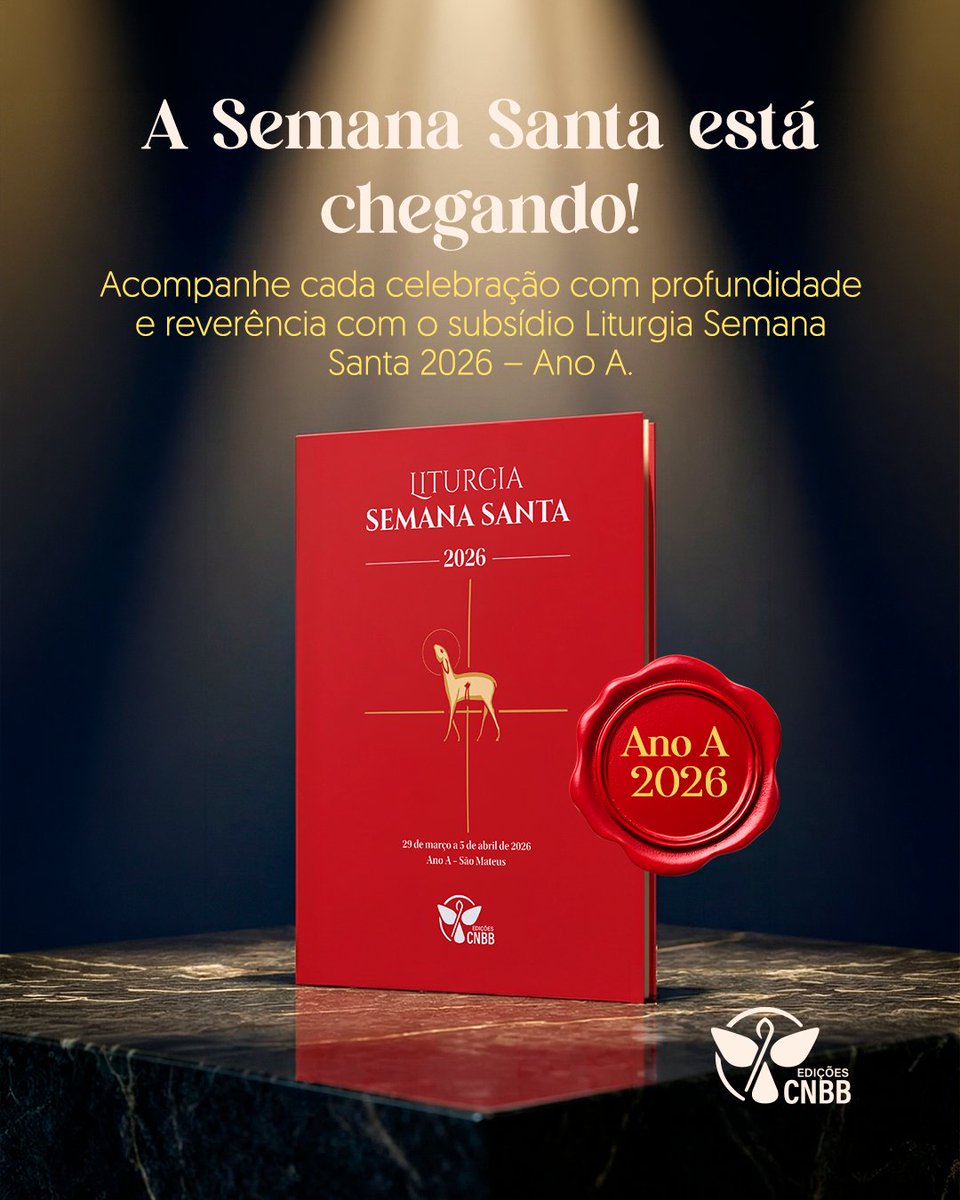 Você já garantiu o seu subsídio Liturgia Semana Santa? 📕

🙏 Preparado para uso pessoal e também para as celebrações com o povo, este volume especial reúne os textos das leituras bíblicas e dos ritos próprios da Semana Santa.

🛍️Garanta o seu antes que esgote.