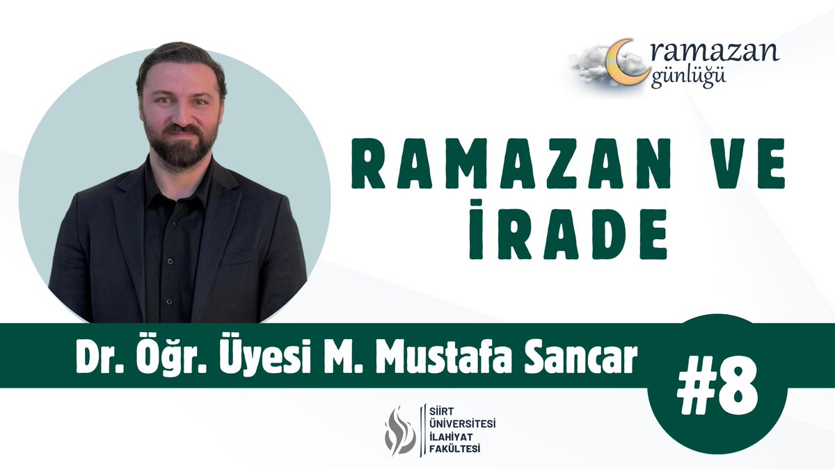 ilahiyatsiirt's tweet photo. | Ramazan Günlüğü

Serimizin sekizinci videosunda konuğumuz Dr. M. Mustafa Sancar, "Ramazan ve İrade: Oruç Neden Özgürlüğün İbadetidir?" konusunu ele aldı. Başta öğrencilerimiz olmak üzere izleyicilerimiz için istifadeli olmasını temenni ederiz.

🔗https://t.co/ESQp4yv3HA https://t.co/dtpe7GFWUh