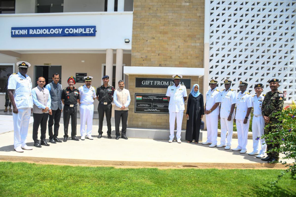 SpokespersonMoD's tweet photo. Indian delegation led by Joint Secretary Shri Amitabh Prasad called on Commander of the Kenya Navy Maj Gen Paul Otien at Mtongwe Naval Base today. Discussions focused on enhancing naval cooperation through deeper engagement between the two Navies.

The delegation also visited the CT Scan facility and Kenya Naval Training College, gaining insights into initiatives in military medical infrastructure and training. 🇮🇳🤝🇰🇪

@IndiainKenya 
@MEAIndia