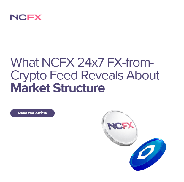 Read the full article here: bit.ly/4b0Zr2G

Our latest article explores what the NCFX 24x7 FX-from-Crypto Feed reveals about weekend pricing, liquidity formation, and the evolving relationship between traditional FX and digital asset markets.

#crypto #data #chainlink