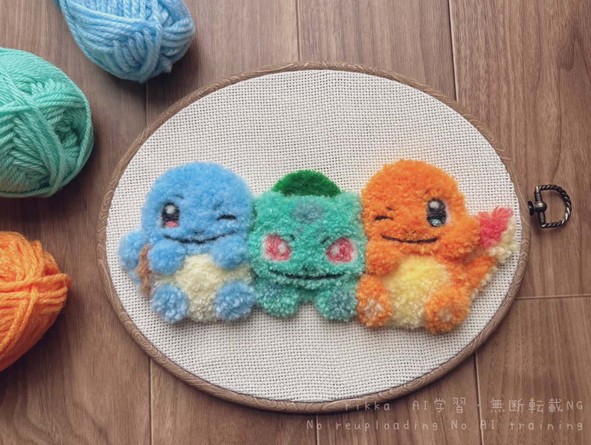 #ポケモン30周年 #ポケモンデー 

ふわふわ初代御三家💧🌱🔥

\ ポケモン30周年おめでと〜!! /