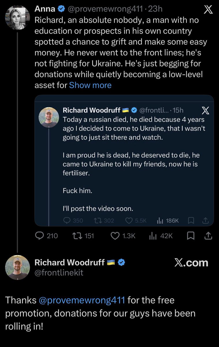 provemewrong411's tweet photo. Dick is an absolute lowlife, grifter, and liar who, as we can all tell, never graduated from college….especially not Oxford. He did attend Beacon Community College but didn't graduate from there either. He worked as a grocery clerk and a bartender, holding multiple low-level jobs until he decided to move to Ukraine to grift for donations. Everything this coward tells his clueless and retarded fan base is a giant lie. But he's making shitloads of money off the retards.

Pass this on to him, because not only is he a loser, but he's also a coward who blocked me, so I can’t reply to him directly.