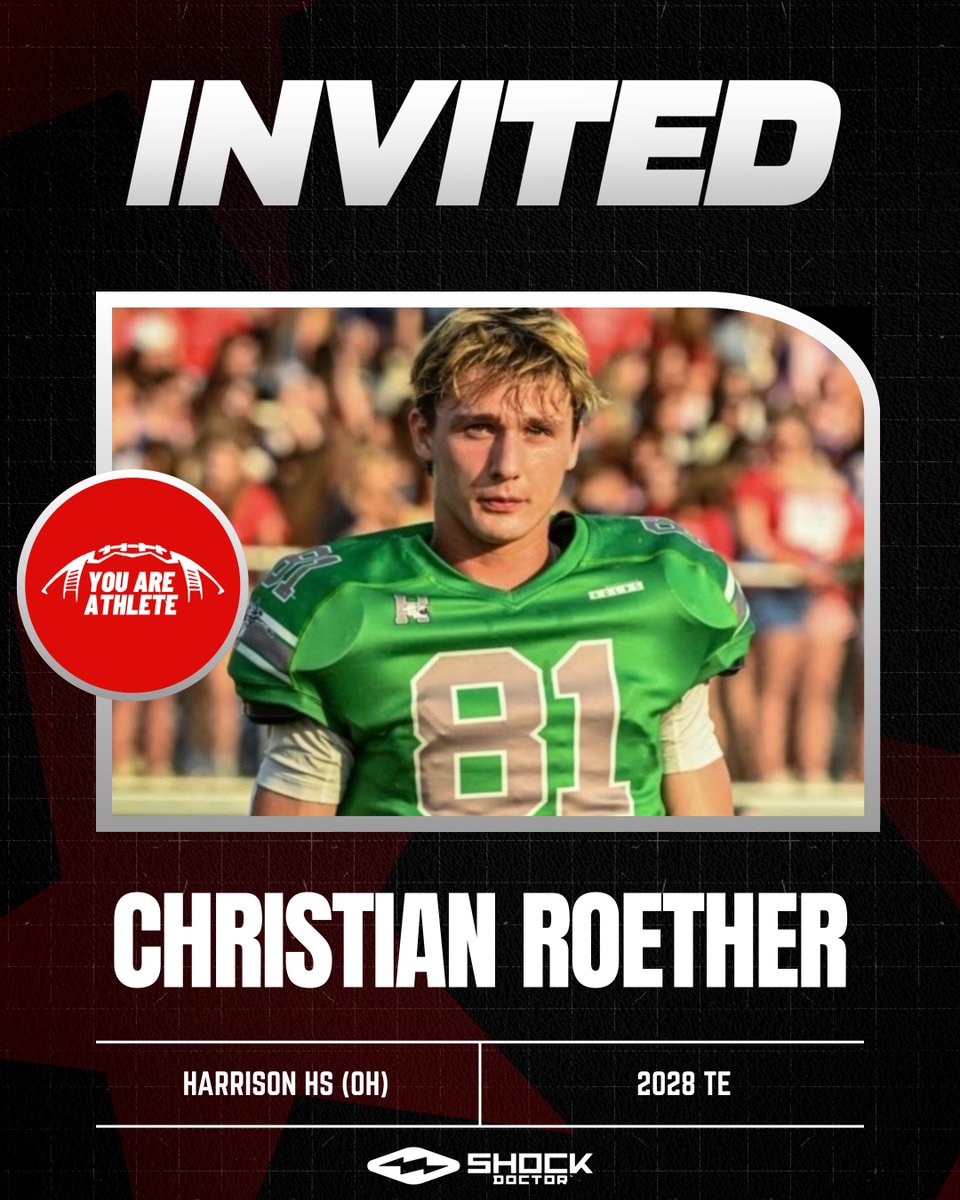 Thank you <a href="/youareathlete/">You Are Athlete</a> for the invite and the recognition as a top Ohio prospect. Time to show off my skill! 
<a href="/drehage38/">Derek Rehage</a> <a href="/lawdogawr/">Coach R</a> <a href="/c_huber5/">Coach Huber</a> <a href="/TimRecognition/">(Tim Swafford) Tim’s Top 5 Sports and Recognition.</a> <a href="/Coach_MikeRob/">Mogul Mike</a> <a href="/Bryan_Ault/">Bryan Ault - Midwest Scout</a> <a href="/Mark__Porter/">ScoutingOhio.com - 247 Sports - Bucknuts</a> <a href="/OhiosElite1/">Ohio’s Elite</a> <a href="/OHPrepVarsity/">OH Prep Varsity</a> <a href="/PrepRedzoneOH/">Prep Redzone Ohio</a> <a href="/sixstarfootball/">Six Star Football | PLUS+</a> <a href="/SportPrepX/">SportPrepX</a>
