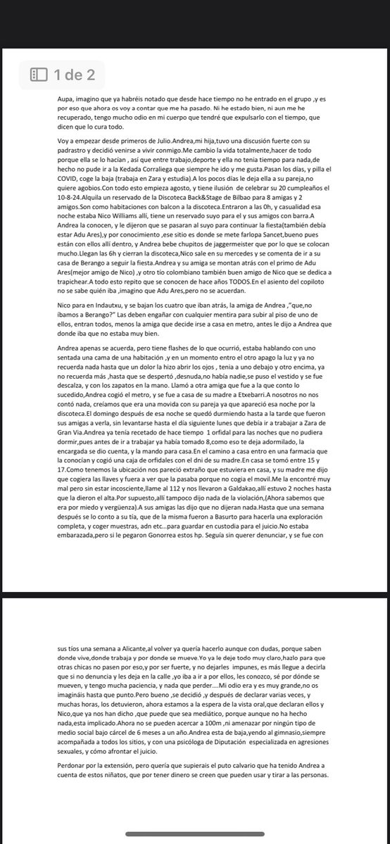 Difundid esto para que el hijo de puta de Buba Ares (primo de Adu Ares y muy amigo de Nico Williams) y su entorno paguen por todo lo que han hecho