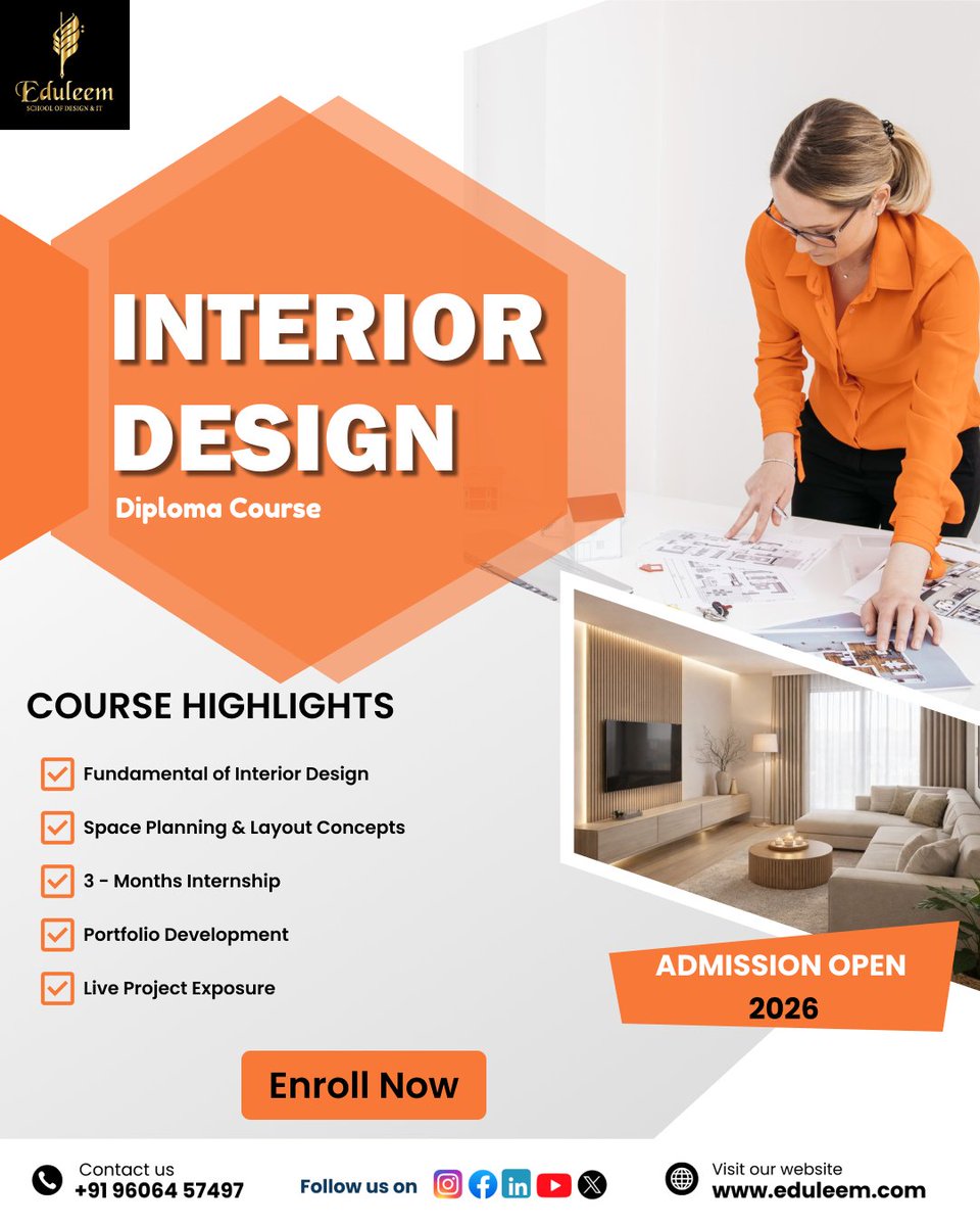 eduleem_'s tweet photo. Build your creative career with Eduleem’s interior design courses in Bangalore and gain real industry-ready skills.

Website: https://t.co/Zd6nDr5wLJ

#interior #design #education #india #art #interiordesigncourse #bangalore https://t.co/P2RJiZEZvQ