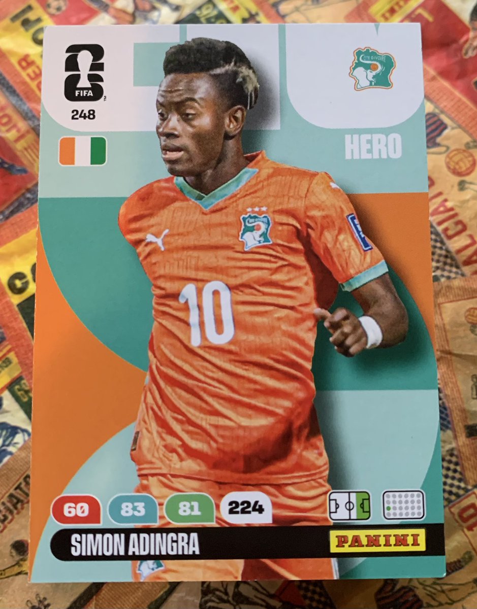 248: Simon Adingra for <a href="/FIFCI_tweet/">Côte d’Ivoire 🇨🇮🐘</a> in <a href="/OfficialPanini/">Panini UK & Ireland</a> <a href="/FIFAWorldCup/">FIFA World Cup</a> 2026 Adrenalyn XL

#SAFC #Sunderland #Panini #GotGotNeed