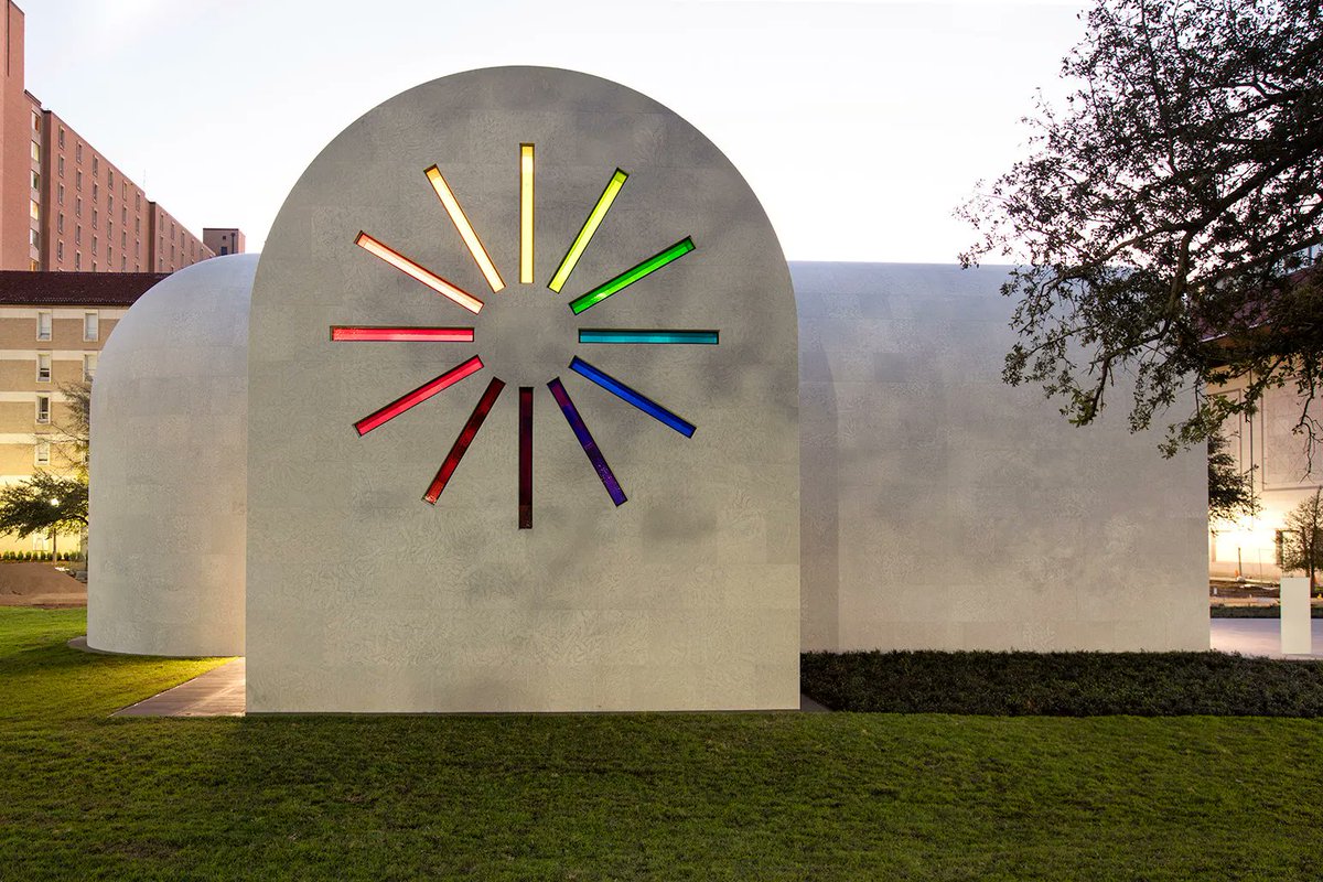 archivebycosmos's tweet photo. A stone chapel of light and color rising from the Texas sky, Austin is an immersive work of art and architecture by Ellsworth Kelly, a permanent installation on the grounds of the Blanton Museum of Art in Austin. https://t.co/QjR80hGy37