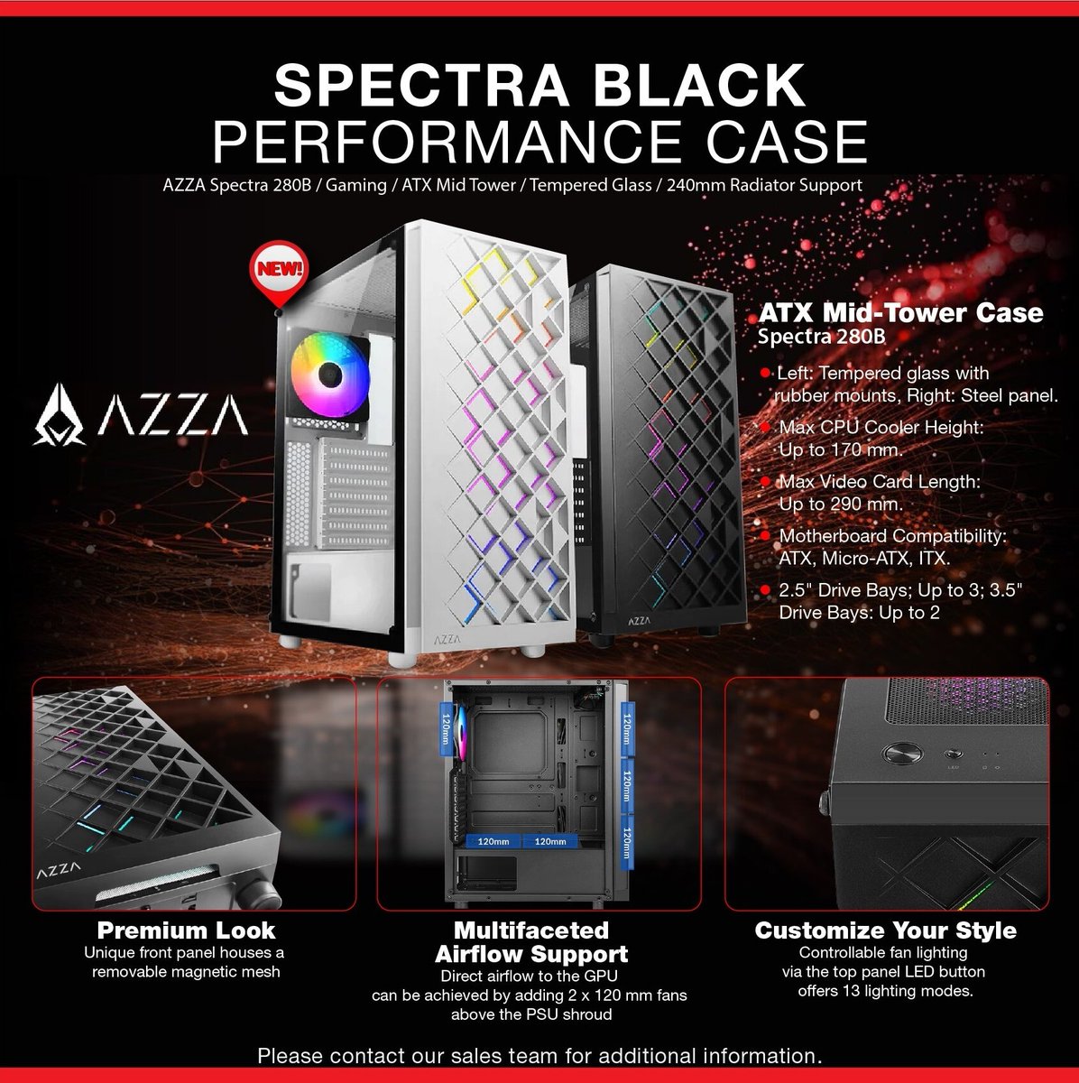 MICMiamiLLC's tweet photo. AZZA Spectra Black PC cases for performance and mainstream system builds are in stock at @MICMiamiLLC. Available for immediate shipment with MIC’s reliable inventory, fast turnaround, and responsive customer support. Learn more today: https://t.co/t0RvmEqBab https://t.co/8eYPHKPyb8