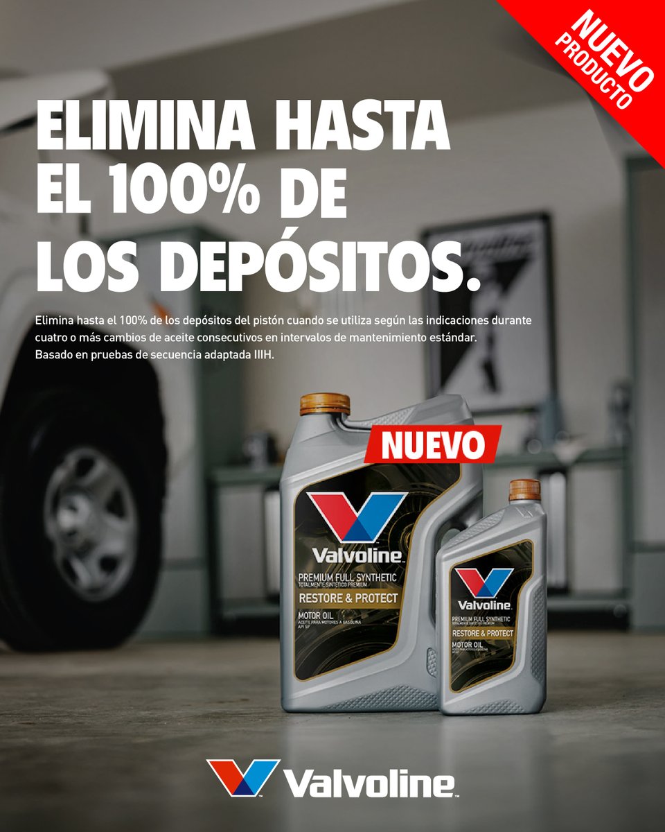 ValvolineGBL_EC's tweet photo. Valvoline Restore & Protect va más allá del mantenimiento: limpia, recupera y protege desde el interior del motor.
#Valvoline #RestoreAndProtect #CuidadoDelMotor #NuevoProducto https://t.co/WB5oia2BFL