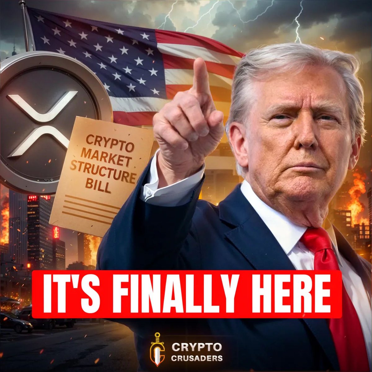 MASSIVE: 💥 
🇺🇸Donald Trump said the crypto market structure bill is about to pass. 

Huge for crypto &amp; $XRP!!
