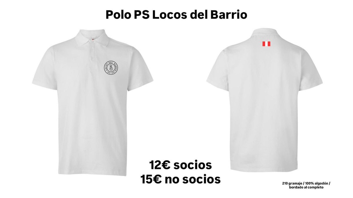 Ya tenemos aquí el polo de la PS Locos del Barrio, bordado al completo y como siempre de la mano de @downtowncollabs .

Para cualquier duda contacte con nosotros.