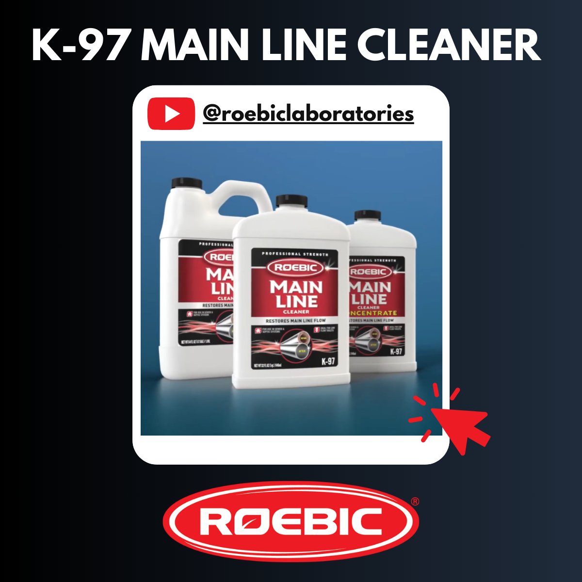 🚨 Main line problems can go from annoying to an emergency fast.

Roebic’s K-97 Main Line Cleaner uses concentrated bacteria to digest organic waste buildup and help restore flow. Check out our video on how K-97 works.

▶️ youtube.com/watch?v=6PbcRy…