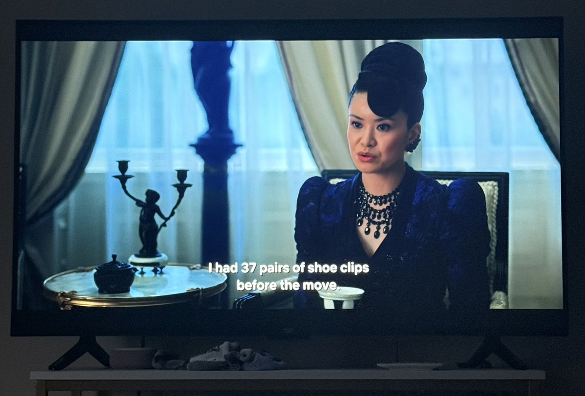 PoisonIbe's tweet photo. Okay but we all agree that having Cho Chang deliver these lines in Bridgerton S4 E5 is a direct callback to Harry Potter and the Sorcerer’s Stone when Dudley was upset at only having 36 presents when he had 37 last year RIGHT https://t.co/coxzuHxMTR
