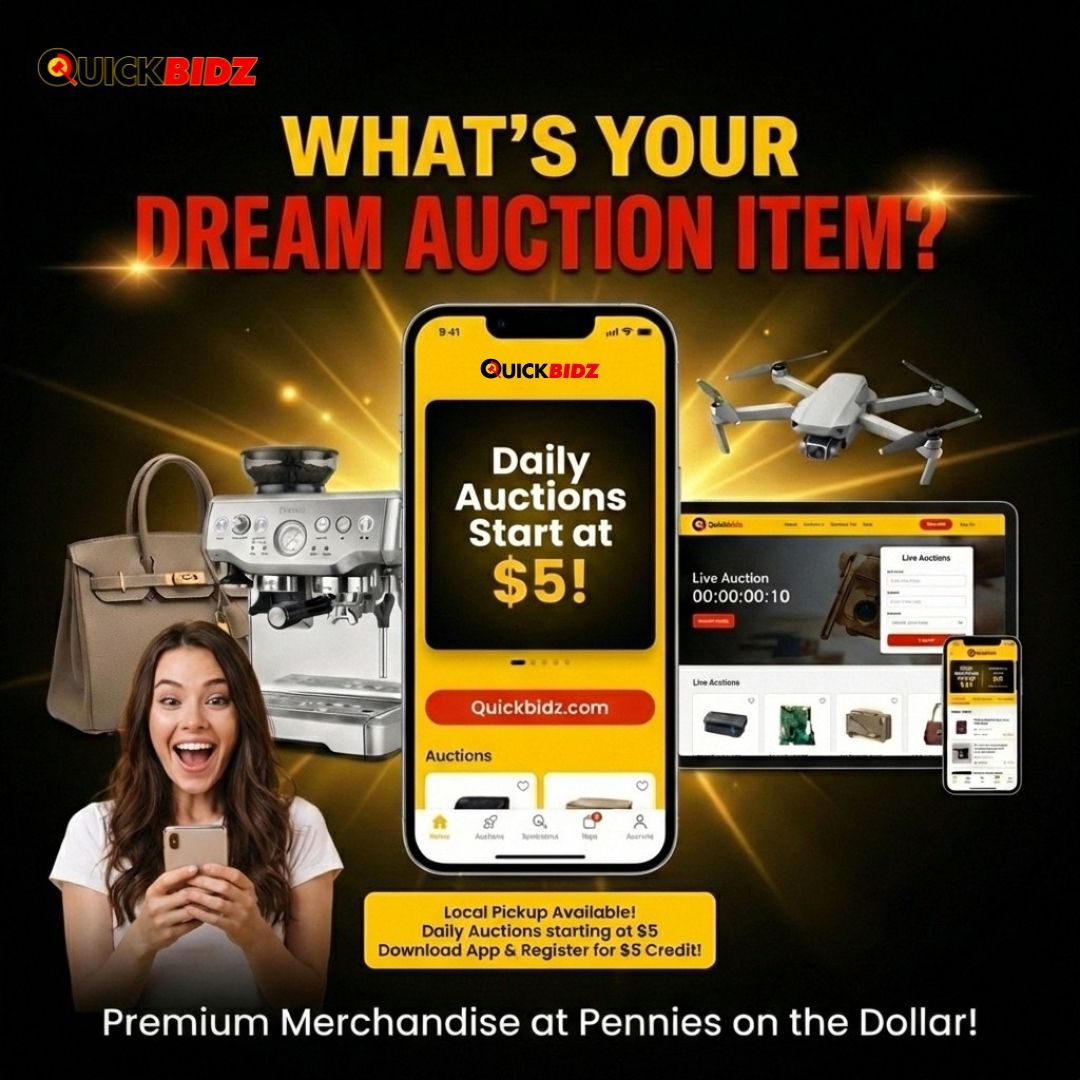 quicklotz's tweet image. 🎉 What items are you excited to see in our upcoming Quick Lots auctions? Drop your favorites below and get ready to bid starting at just $5! 🚀 #QuickLots #LiveAuctions #BidToWin #FortWorthTX #AuctionLife #ShopSmart #DailyDeals #WinningBids