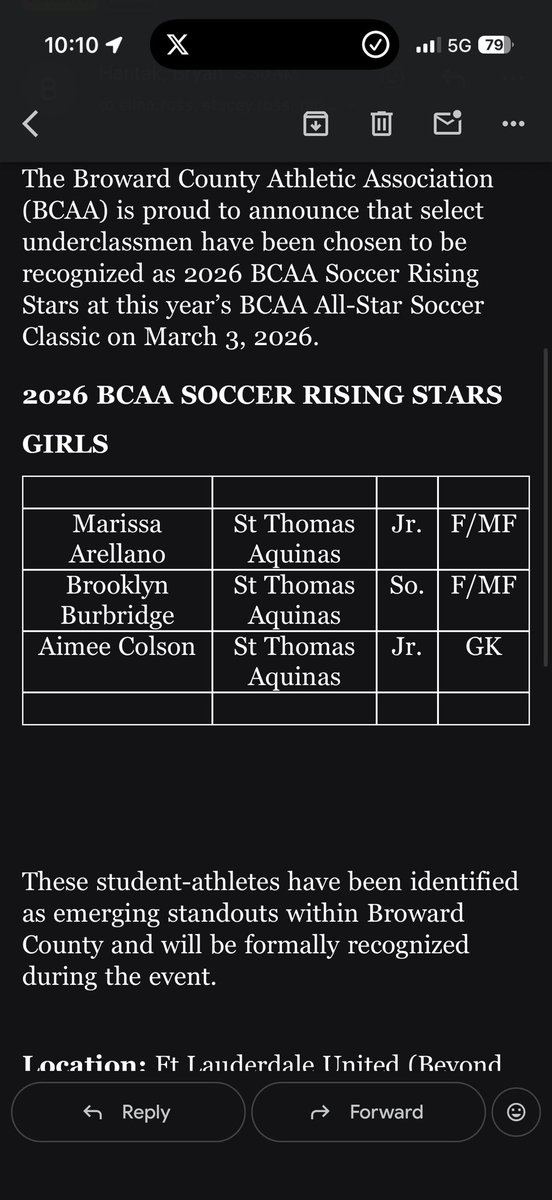 brooklynburb's tweet photo. Blessed to be recognized as a 2026 BCAA Soccer Rising Star ⭐️
The work doesn’t stop. ⚽️🔥
#RisingStar #BCAA #Grind https://t.co/PY4rZShTTQ