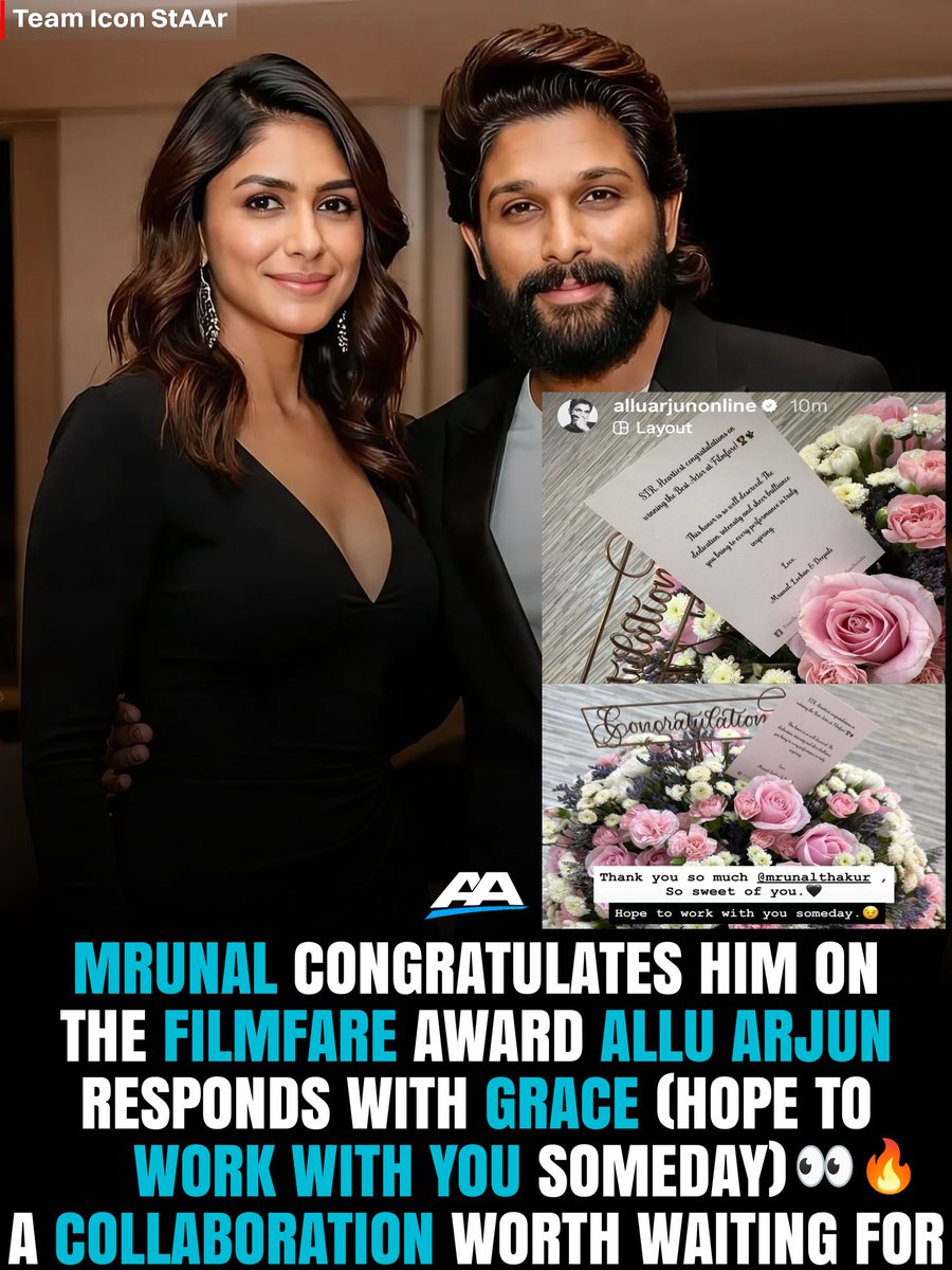 Hope to Work With you Someday a clear hint For AA22 👀🔥📈 

#AlluArjun𓃵 #iconstaralluarjun #MrunalThakur #AA22xA6 #Atlee