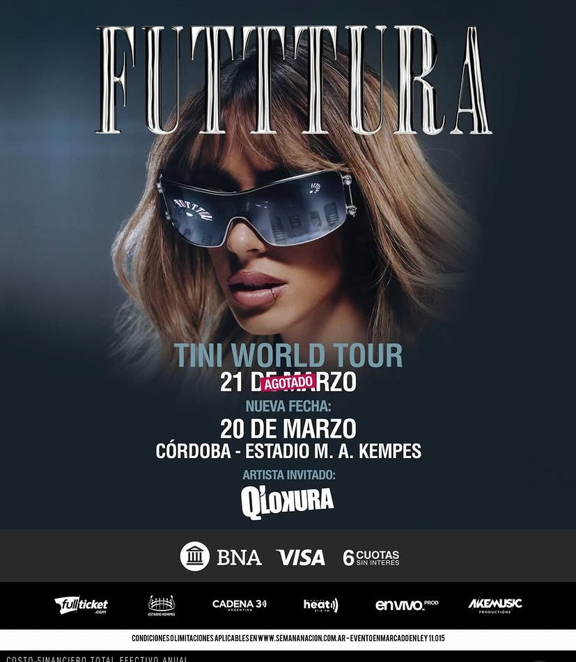 El grupo“Q LOKURA” abrirán el show de TINI en Córdoba desde el Estadio Kempes #FUTTTURA
