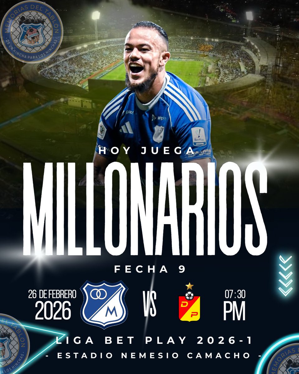MemoriasDTablon's tweet photo. #AzulesDias!

Hoy Juega #Millonarios!!!
Hoy Con La De Millos Puesta!
#VamosMillonarios!!!
Hoy Tenemos Que Ganar! https://t.co/UimGO4PozJ
