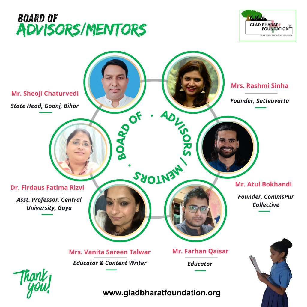 bharat_glad's tweet photo. We are honoured to welcome our new Board of Advisors &amp; Mentors 🌟
Your guidance will strengthen our mission of education, dignity &amp; community empowerment.
Together, we move forward with purpose and impact. 🇮🇳

#GladBharatFoundation #BoardOfAdvisors #Mentorship #SocialImpact https://t.co/bHNA6sUlzS