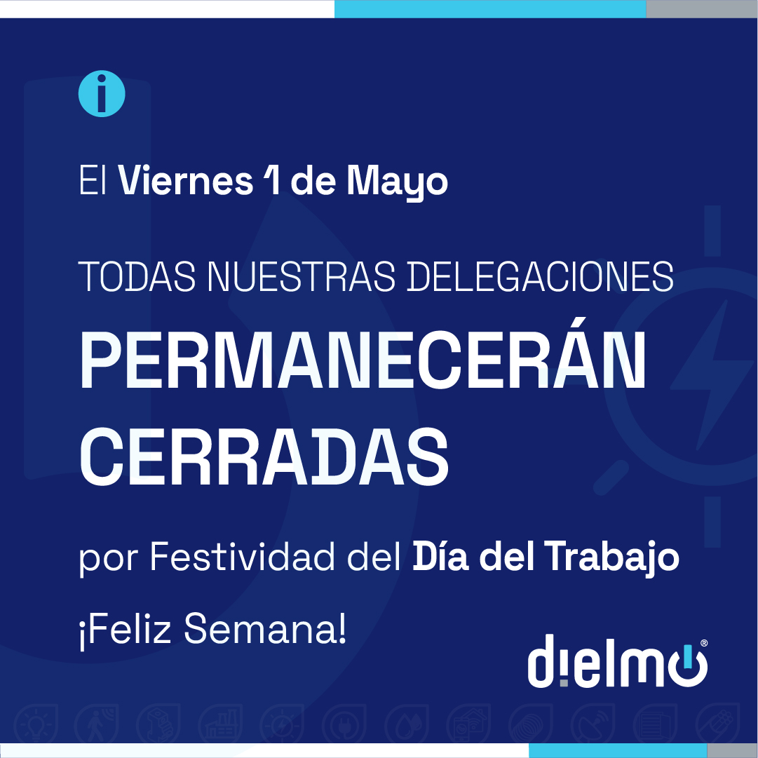 DielmoSL's tweet photo. El 1 de mayo nuestras delegaciones permanecerán cerradas por el Día del Trabajo.
Retomamos la actividad al siguiente día laborable para seguir a vuestro lado en cada proyecto.
 ¡Que tengáis una excelente semana!
#Dielmo #DiaDelTrabajo #1deMayo #Festivo https://t.co/N4SC5PxDe5