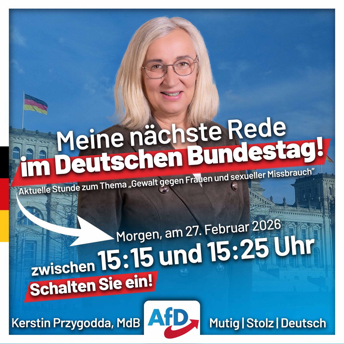 KerstinMdB's tweet photo. Schalten Sie morgen ein! https://t.co/511QchNkST