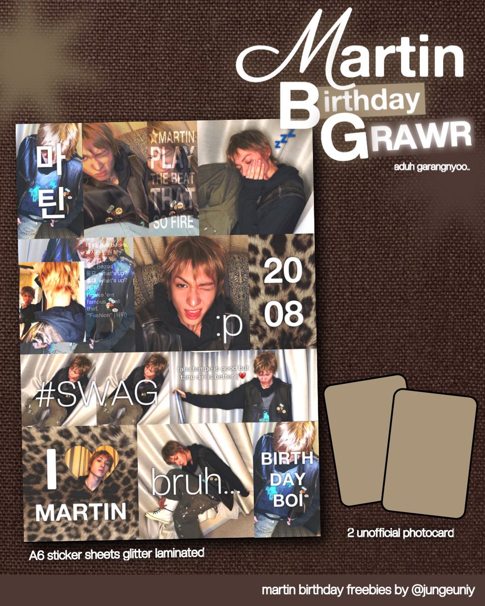 hoy dah dapet mbg blum? nieh mbg alias Martin Birthday GRAAWWRR🐆
by <a href="/jungeuniy/">𓆟</a> 

how to claim 
🐾 retweet + like this post
🐾 1 set/person 
🐾 claim via oyen 3.3

… more update🔜🔜
