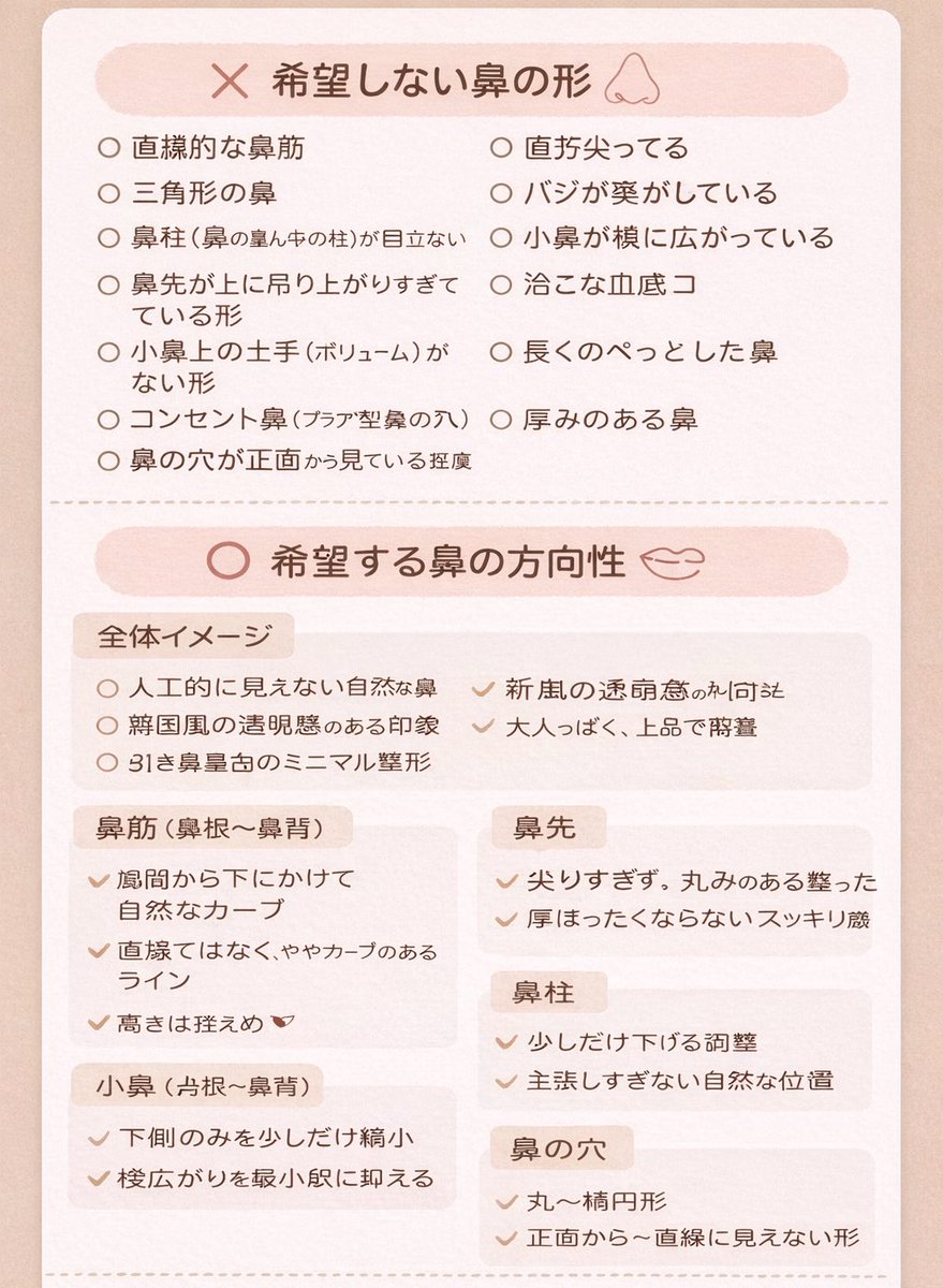 nyan_736's tweet photo. 鼻整形の資料はこちら見せました🤍

カウセ行った時に元がジゼルさんのEラインと似てるって言われたので参考にした💭

自分に近い綺麗な人or自分の加工後を見せるとナチュラルにアップデートできる気がする😌

ツリーにはなりたくない鼻を繋げてます✍🏻
4枚目はチャッピーにまとめてもらった！ https://t.co/FPrObBJQ65