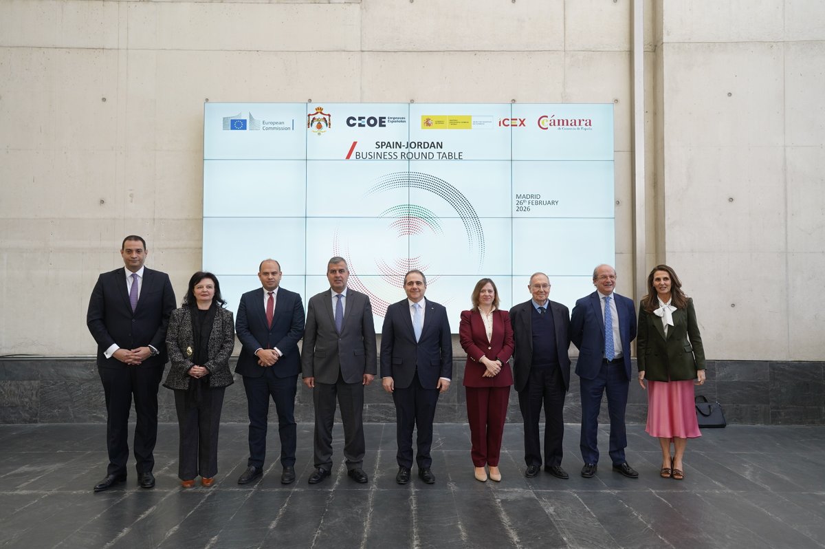 camarascomercio's tweet photo. Comienza Spain-Jordan Business Round Table, un encuentro organizado por la Cámara de España junto con la Secretaría de Estado de Comercio a través del @ICEX_  y la @CEOE_ES  y con la @jordanembassysp  para presentar la Conferencia de Inversión UE-Jordania del próximo mes de abril https://t.co/62zS3MtKP9