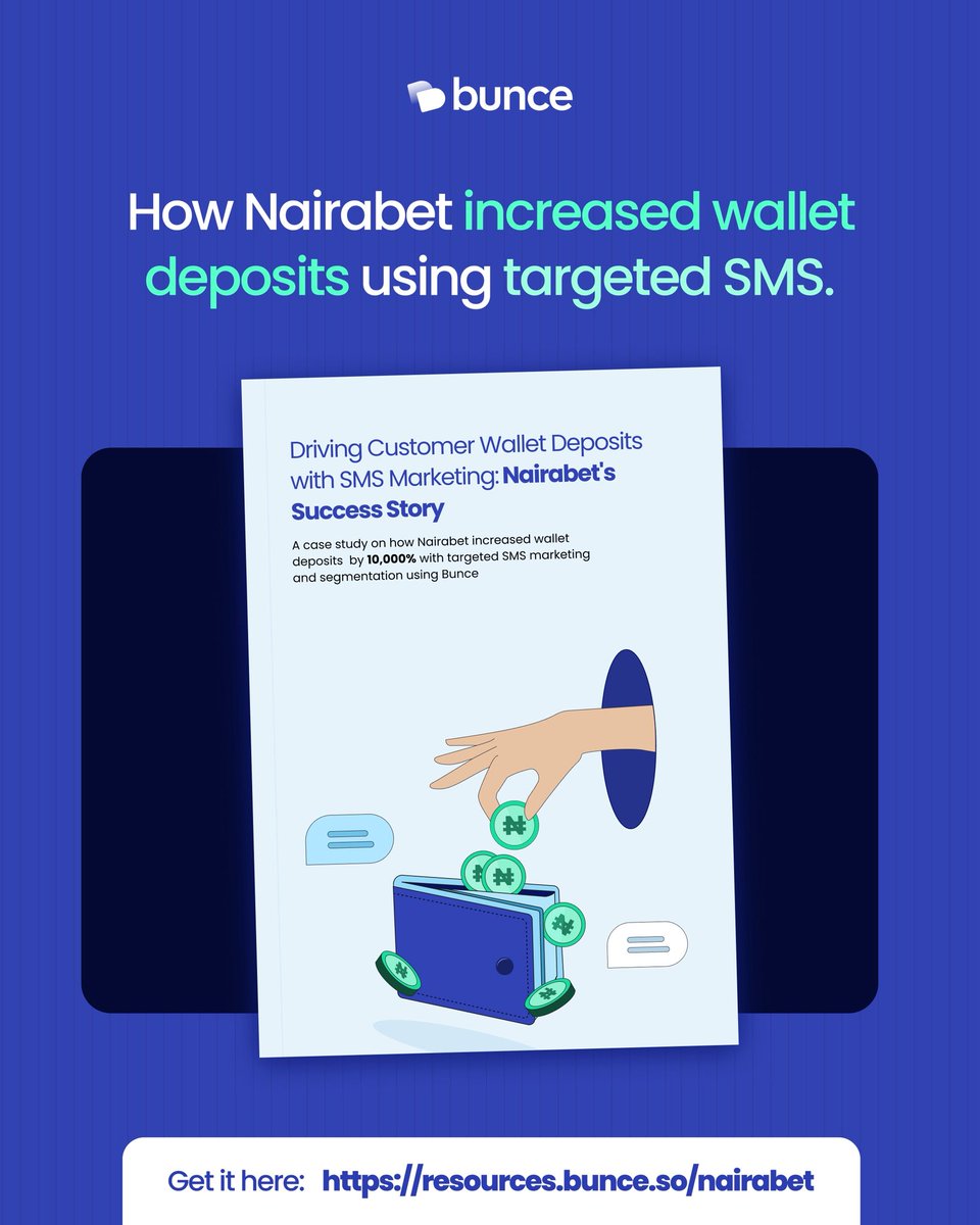 trybunce's tweet photo. How @NairaBET increased wallet deposits using targeted SMS.

In a highly competitive betting market, Nairabet needed more than user acquisition; they needed consistent wallet funding. https://t.co/zgwmpkMglF
