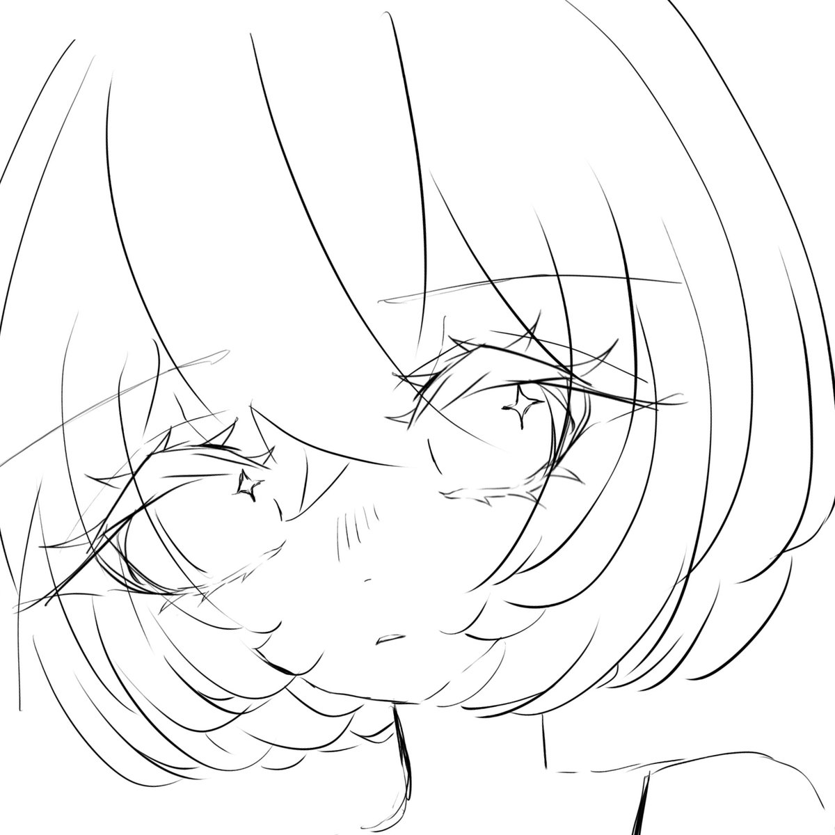 下まつげ爆誕のお顔描いてみたムズイ